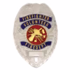 Badge de pompier volontaire de première classe avec écusson en argent