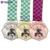 Tre medaglie d'oro, d'argento e di bronzo di Tai Chi
