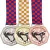 Tre medaglie d'oro, d'argento e di bronzo di Tai Chi