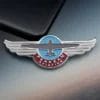 Pin de esmalte personalizado con alas de piloto con diseño de mirilla, perfecto para entusiastas de la aviación y coleccionistas.