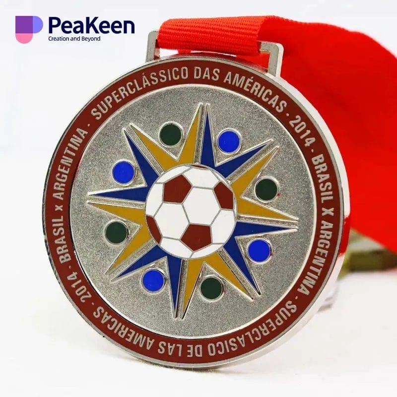 medalla de fútbol de esmalte duro