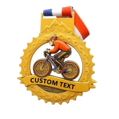 自転車に乗るサイクリストをモチーフにしたメダルで、サイクリング競技での功績を表す。