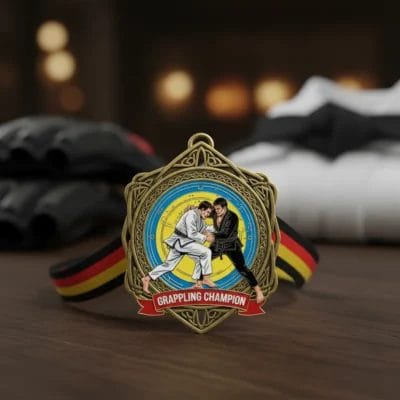 ドイツ国旗と黒帯をモチーフにしたメダルで、グラップリングの功績を表す。